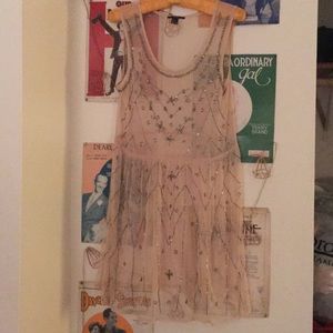 Forever 21 sheer beaded vintage inspired dress